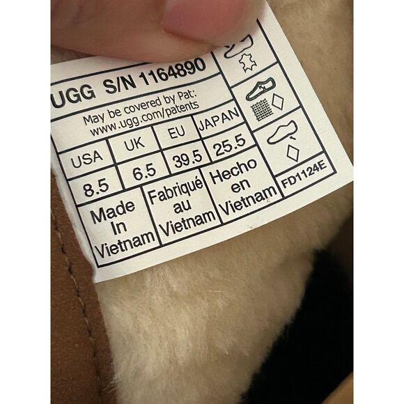 UGG Ashton chestnut suede wool ankle boots booties shoes women’s 8.5 new - Picture 2 of 6